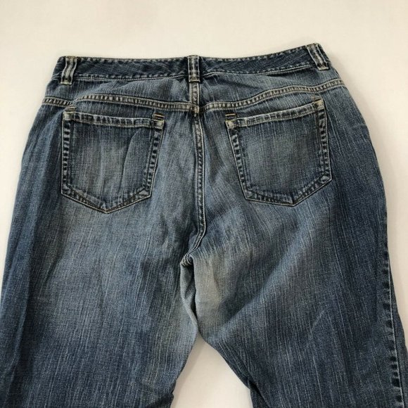 Old Navy Women's Blue Just Below Waist Boot Cut Jeans Dark Wash Reg Fit Size 18R - Picture 10 of 12
